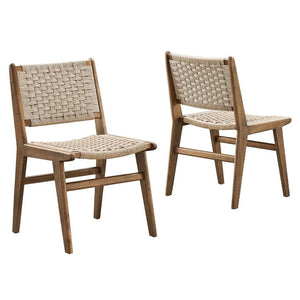 Saoirse Woven Rope Wood Dining Side Chair in Walnut Natural @taylorraydesign