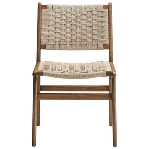 Saoirse Woven Rope Wood Dining Side Chair in Walnut Natural @taylorraydesign