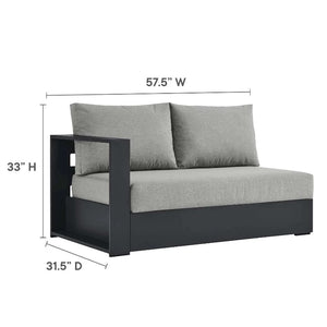 Tahoe Outdoor Patio Powder-Coated Aluminum 5-Piece Sectional Sofa Set in Gray Gray @taylorraydesign