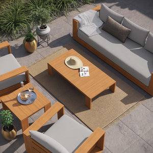 Tahoe Outdoor Patio Acacia Wood 5-Piece Furniture Set @taylorraydesign