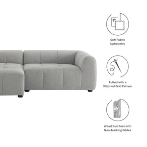 Liana Left-Facing Upholstered Fabric Modular Sofa with Chaise