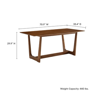 Solara 7-Piece Armless Wood Dining Set in Vegan Leather