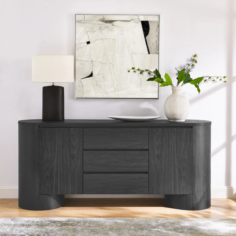 Duval 71" Rounded Sideboard Storage Cabinet