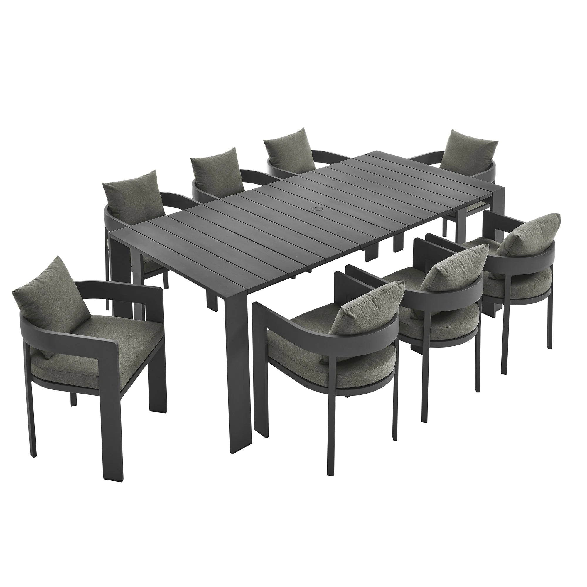 Tahoe 9-Piece Outdoor Patio Aluminum Dining Set - taylor ray decor