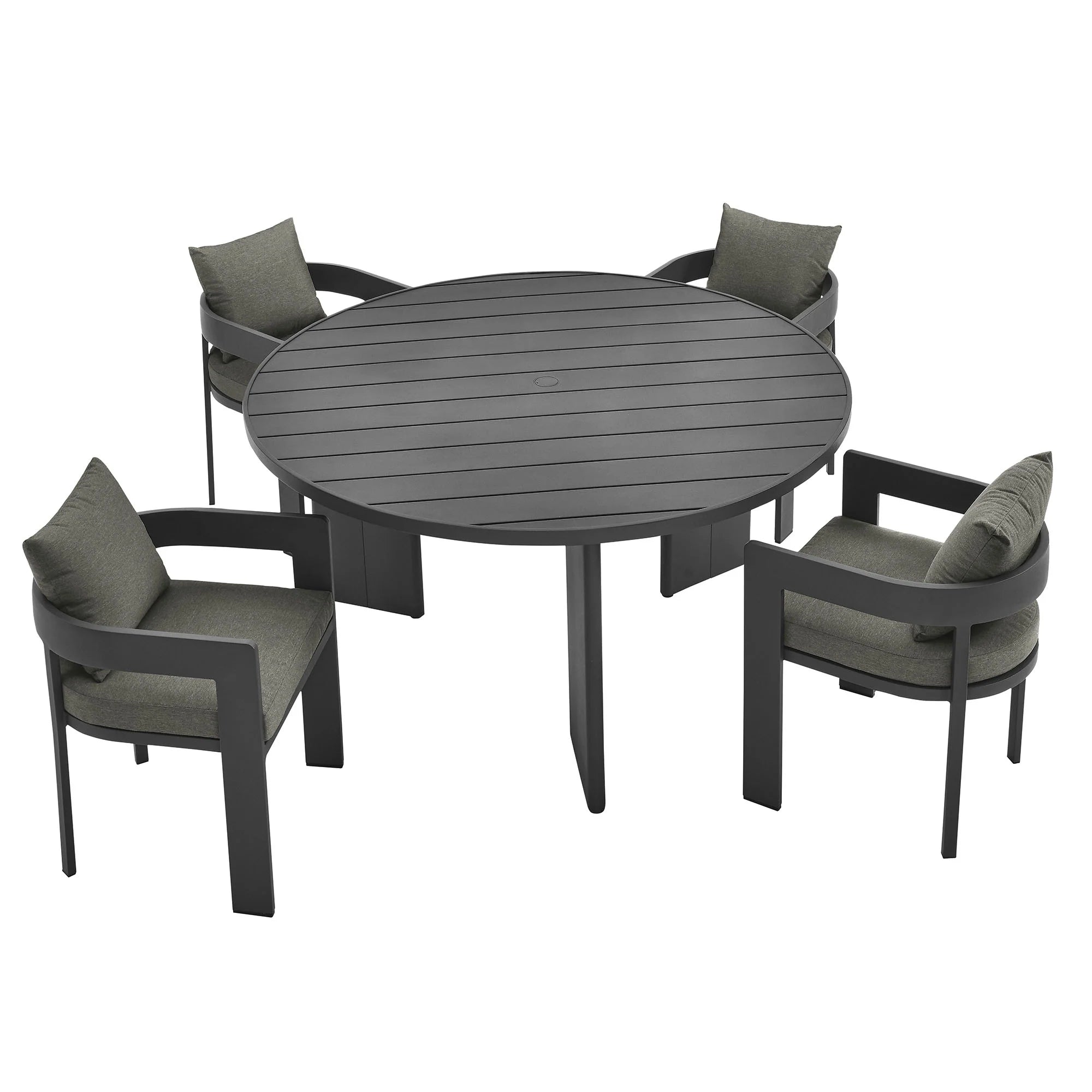 Tahoe 5-Piece Outdoor Patio Aluminum Dining Set - taylor ray decor