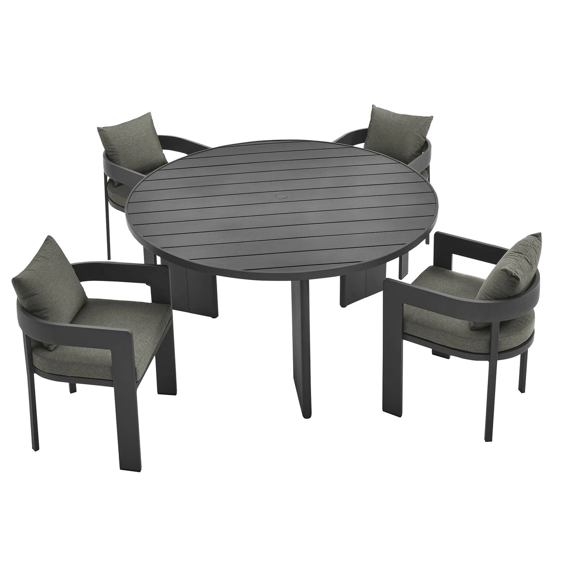 Tahoe 5-Piece Outdoor Patio Aluminum Dining Set - taylor ray decor