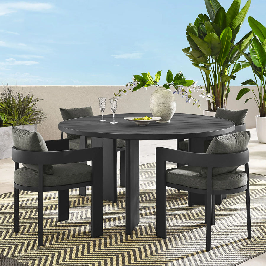 Tahoe 5-Piece Outdoor Patio Aluminum Dining Set - taylor ray decor