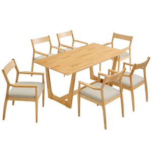 Solara 7-Piece Wood Dining Set with Armchairs