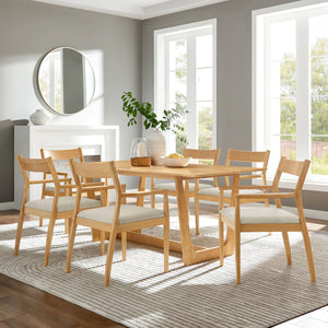 Solara 7-Piece Wood Dining Set with Armchairs