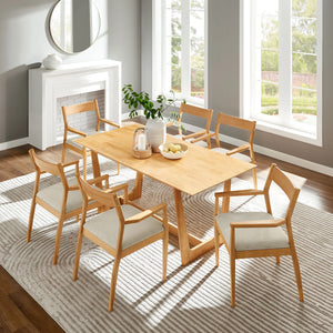 Solara 7-Piece Wood Dining Set with Armchairs