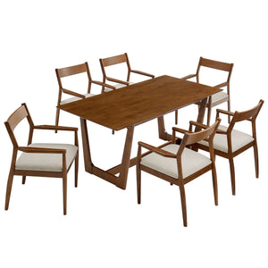 Solara 7-Piece Wood Dining Set with Armchairs