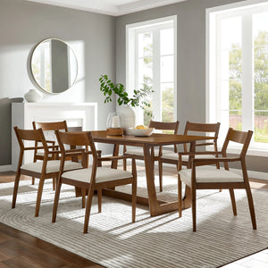 Solara 7-Piece Wood Dining Set with Armchairs