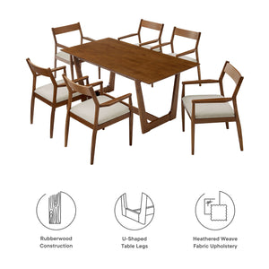 Solara 7-Piece Wood Dining Set with Armchairs