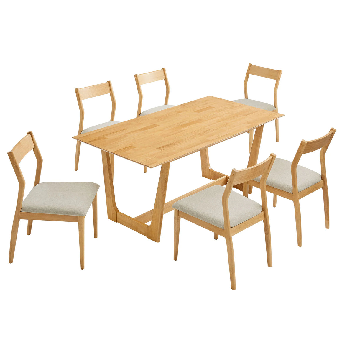 Solara 7-Piece Armless Wood Dining Set