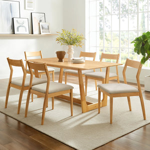 Solara 7-Piece Armless Wood Dining Set