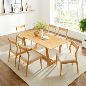 Solara 7-Piece Armless Wood Dining Set