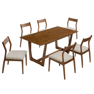 Solara 7-Piece Armless Wood Dining Set