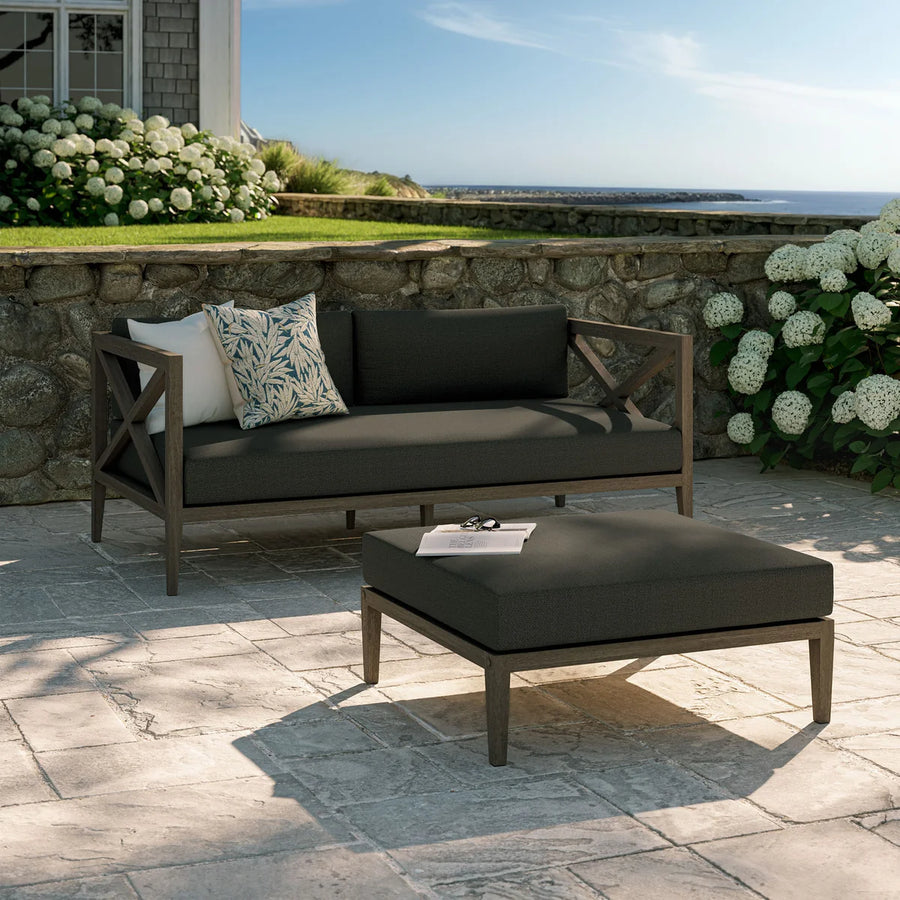 Northlake Outdoor Teak Loveseat & Ottoman Set