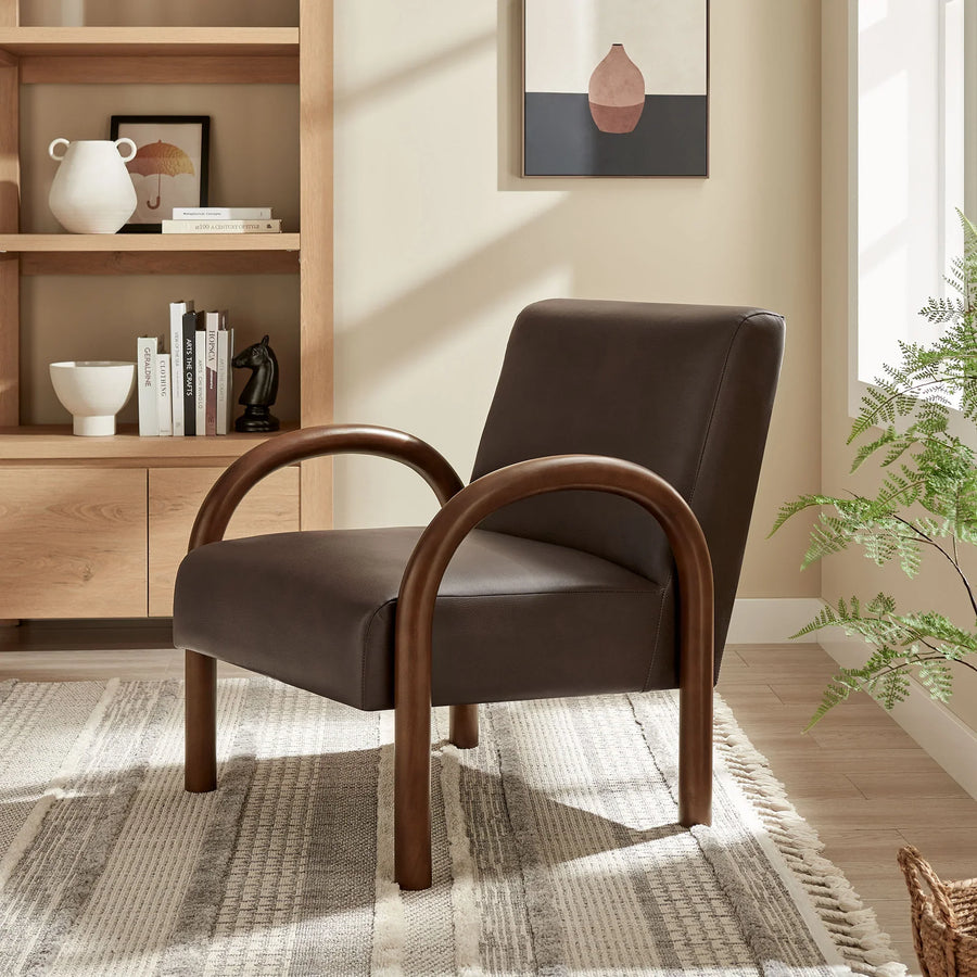 Lunet Faux Leather Upholstered Accent Chair