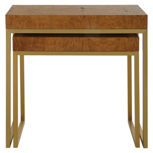 Burl-esque Wooden Nesting Tables, S/2