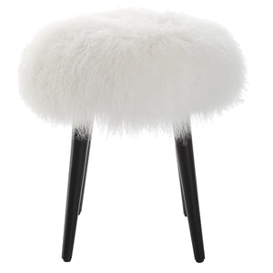 Wooly Sheepskin Accent Stool