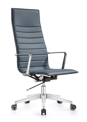 Joe Modern High Back Office Chair in Charcoal Blue
