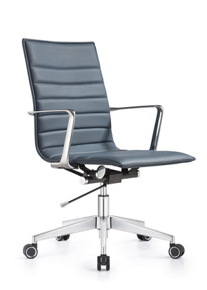 Joe Modern Mid-Back Office Chair in Charcoal Blue