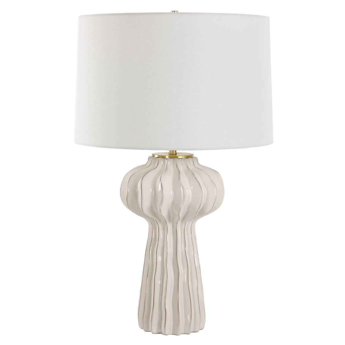 Wrenley Ridged White Table Lamp