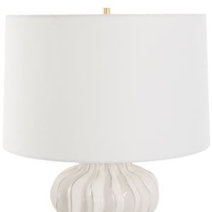 Wrenley Ridged White Table Lamp