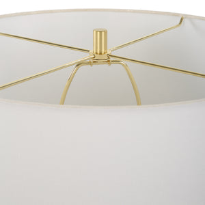 Wrenley Ridged White Table Lamp