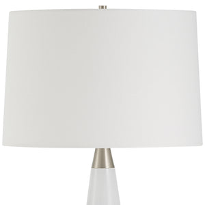 Quinn White & Silver Table Lamp