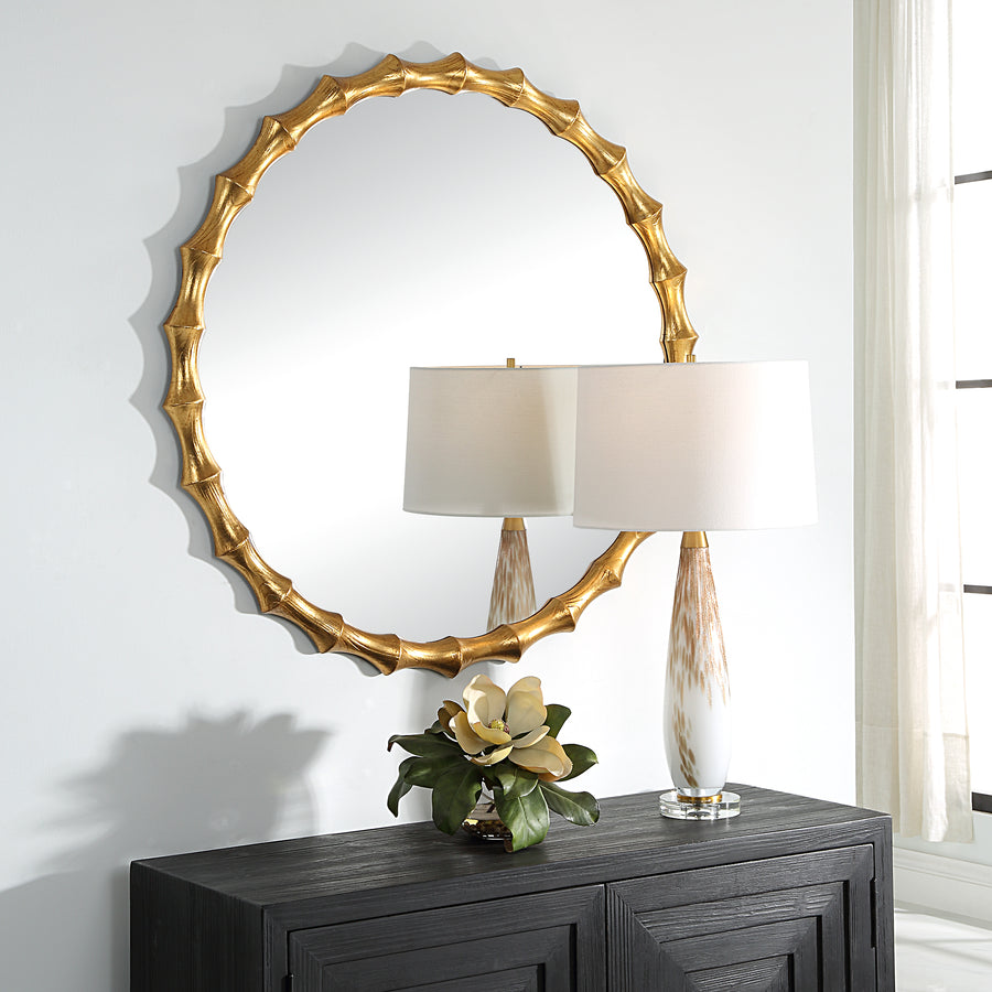 Nacala Round Gold Mirror