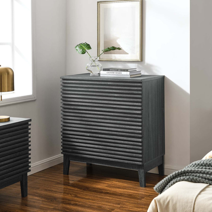 Render Mid-Century Modern 3-Drawer Bachelor's Chest in Charcoal