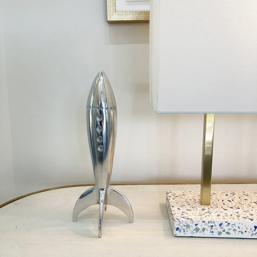 Rush Cast Aluminum Rocket Statue - taylor ray decor