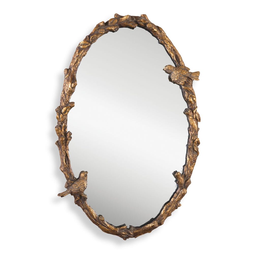 Paza Oval Vine Gold Mirror - taylor ray decor