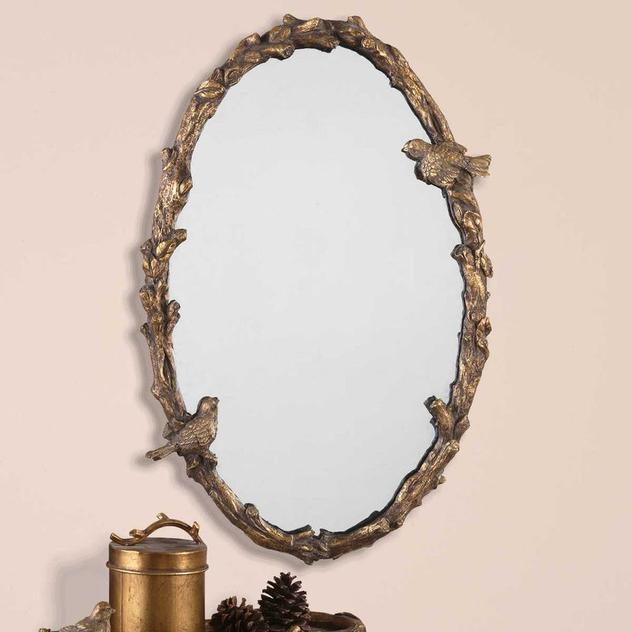 Paza Oval Vine Gold Mirror - taylor ray decor