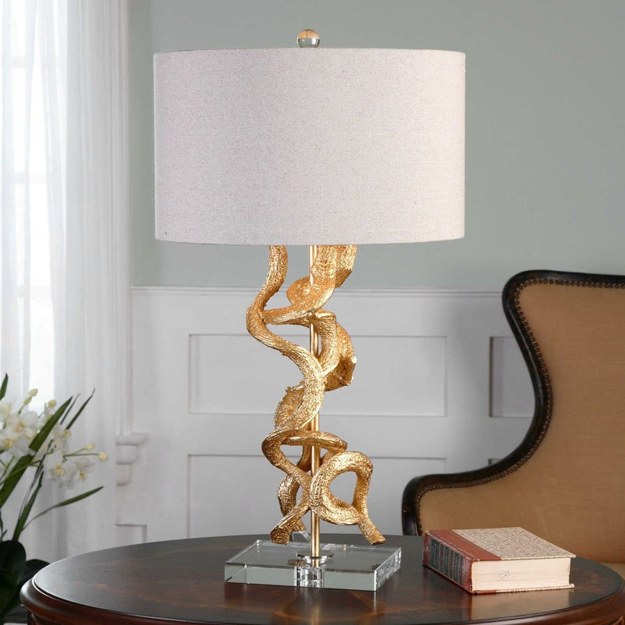 Twisted Vines Gold Table Lamp - taylor ray decor