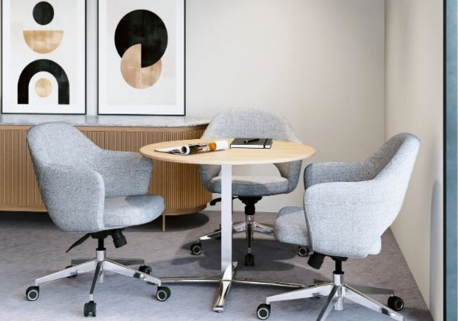 Melanie Swivel-Tilt Conference Chair in Groovy Gray Fabric @taylorraydesign