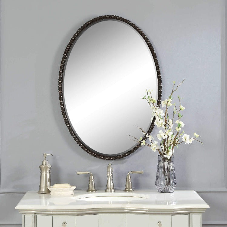 Sherise Bronze Oval Mirror - taylor ray decor