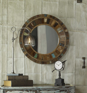 Jeremiah Round Wood Mirror - taylor ray decor