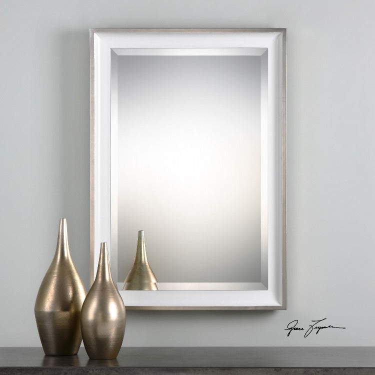 Lahvahn White Silver Mirror - taylor ray decor