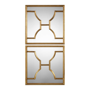 Misa Gold Square Mirrors S/2 - taylor ray decor