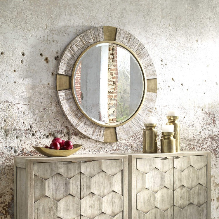 Reuben Gold Round Mirror - taylor ray decor
