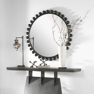 Cyra Black Round Mirror - taylor ray decor
