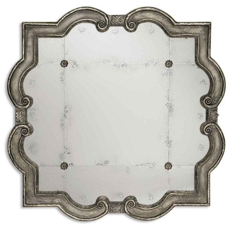 Prisca Distressed Quatrefoil Mirror - taylor ray decor