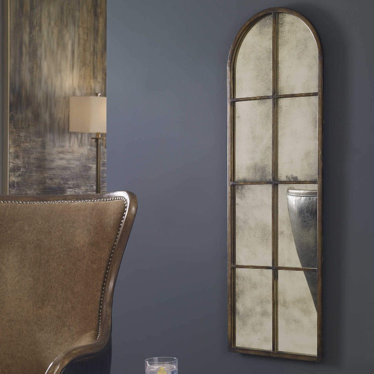 Amiel Arched Brown Mirror - taylor ray decor