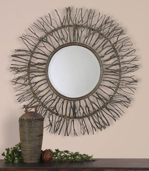 Josiah Round Woven Wood Mirror - taylor ray decor