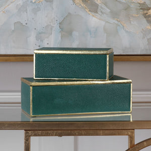 Karis Emerald Green Boxes S/2 - taylor ray decor