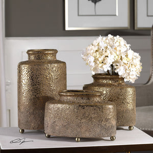 Kallie Metallic Golden Vases S/3 - taylor ray decor