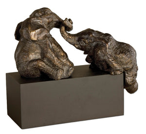 Playful Pachyderms Bronze Figurines - taylor ray decor